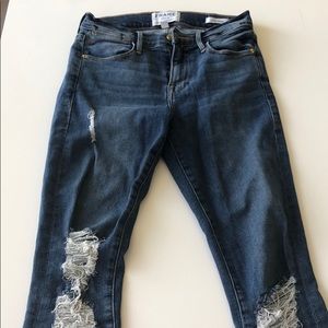 FRAME Le High Skinny Jeans Ripped